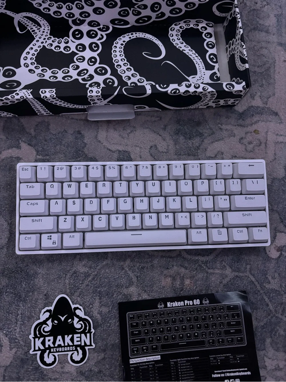 Compact White Mechanical Keyboard with Minimalist Layout